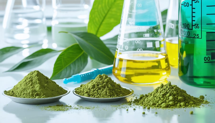 Professional laboratory setting showing kratom quality testing procedures