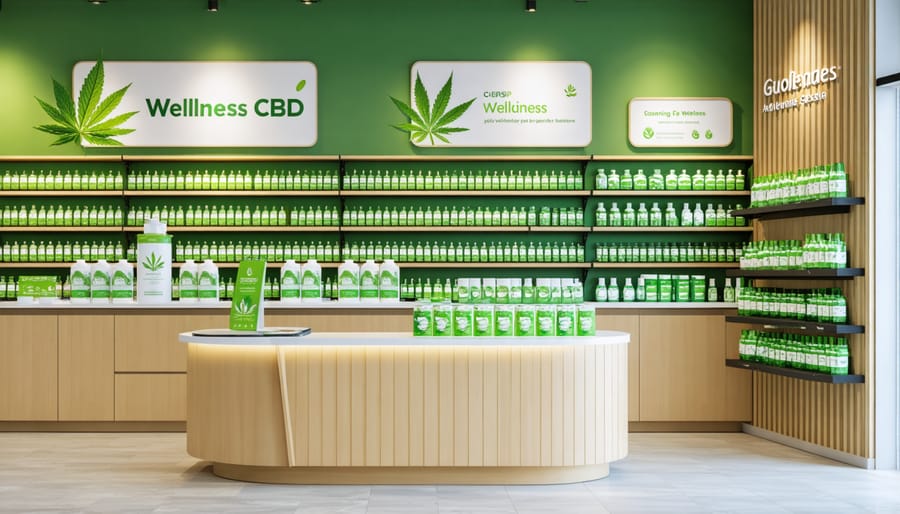 Toronto pet store CBD section with informational displays and product selection